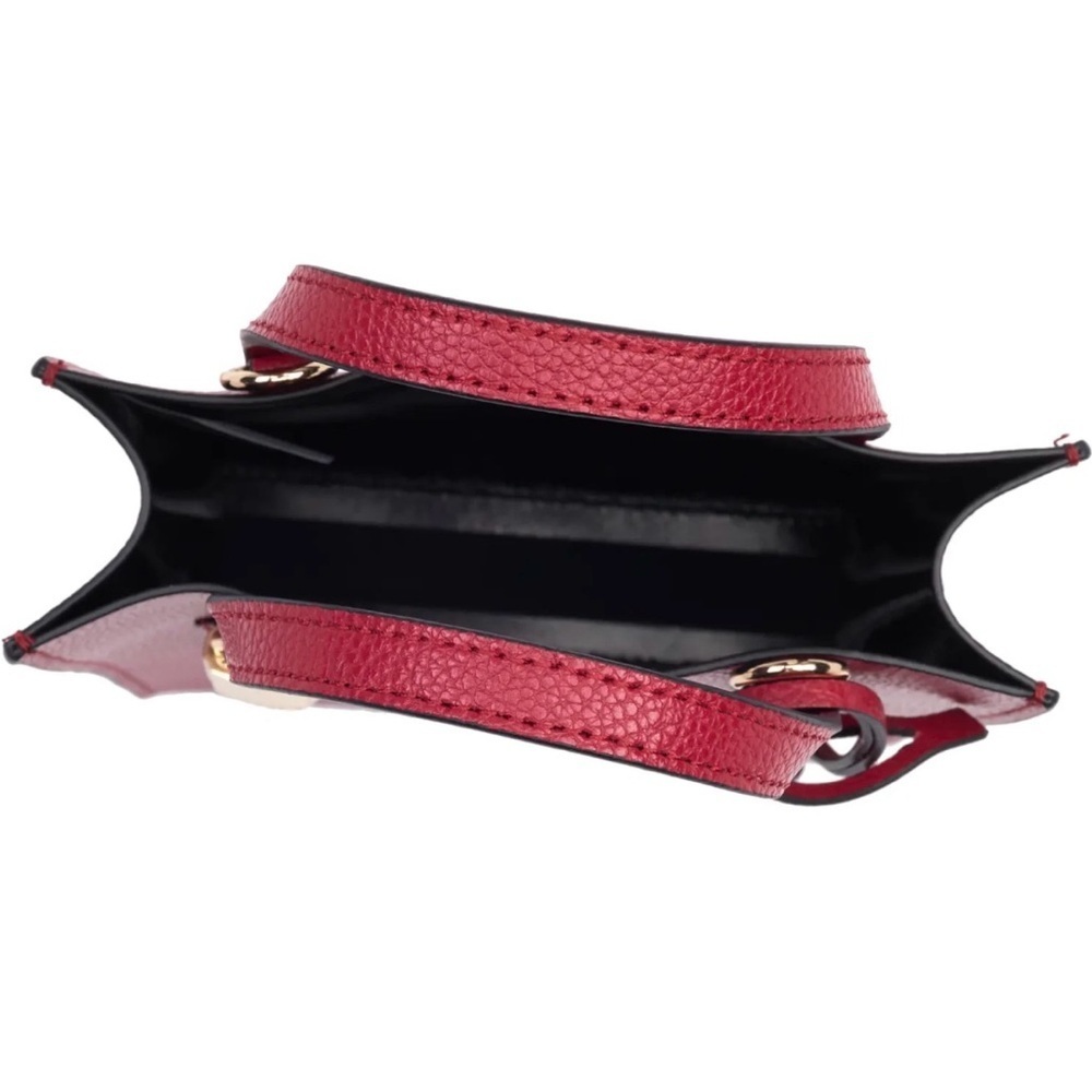 NEW! Marc Jacobs Savvy Red Leather Micro Tote Bag Crossbody Satchel - Picture 6 of 9